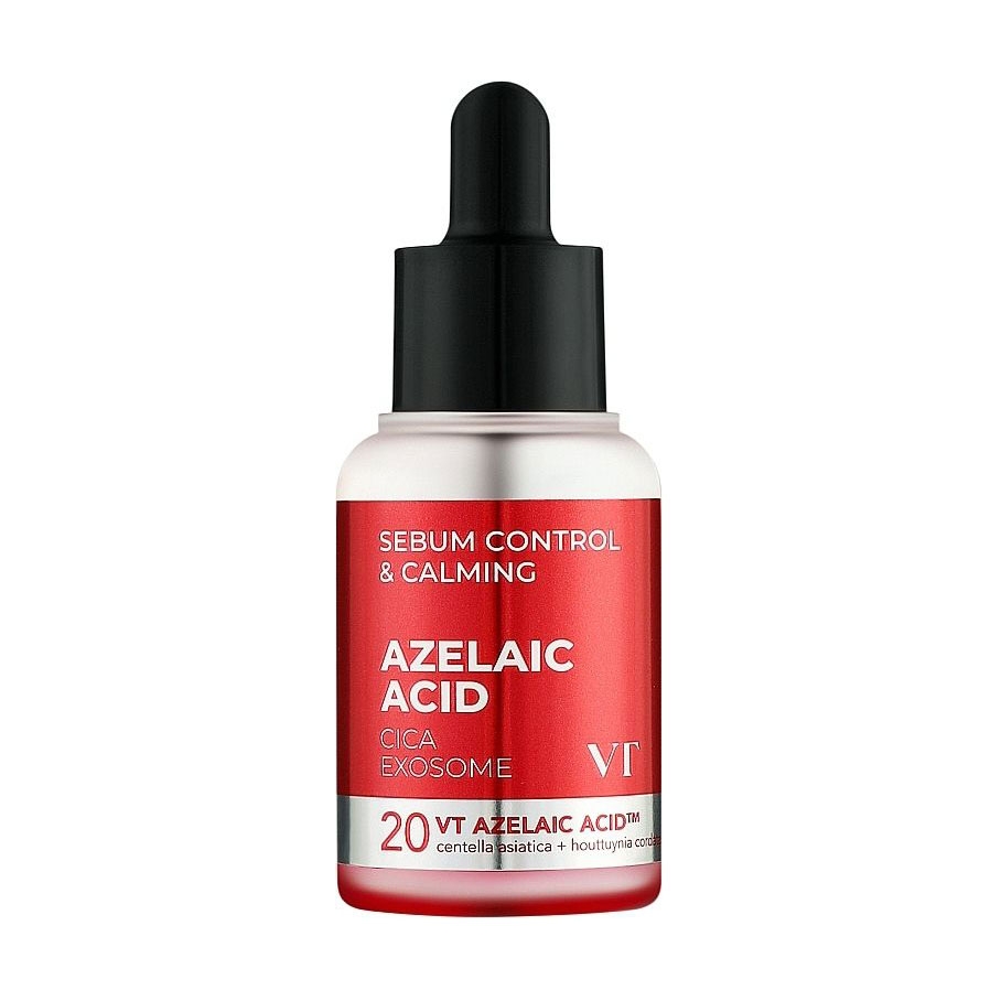 Заспокійлива ампула для обличчя VT Cosmetics Azelaic Acid Cica Exosome з азелаїновою кислотою 5% і центеллою, 30 мл